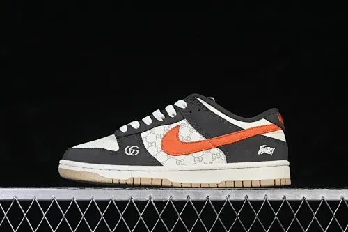 All categories Nk SB Dunk Series Nk SB Dunk Low High-end customized low-top sneakers Nike SB Dunk Low Gucci co-branded white gray orange High-end customized low-top casual sneakers YF9511-923